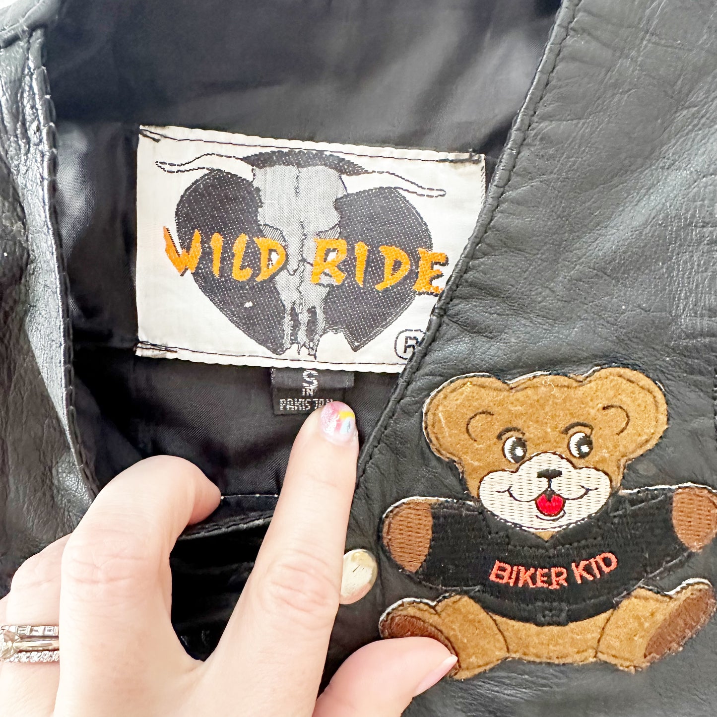 Wild Ride Faux Leather Vest: 2/3T? - Yellow Clover Vintage Kids Clothes