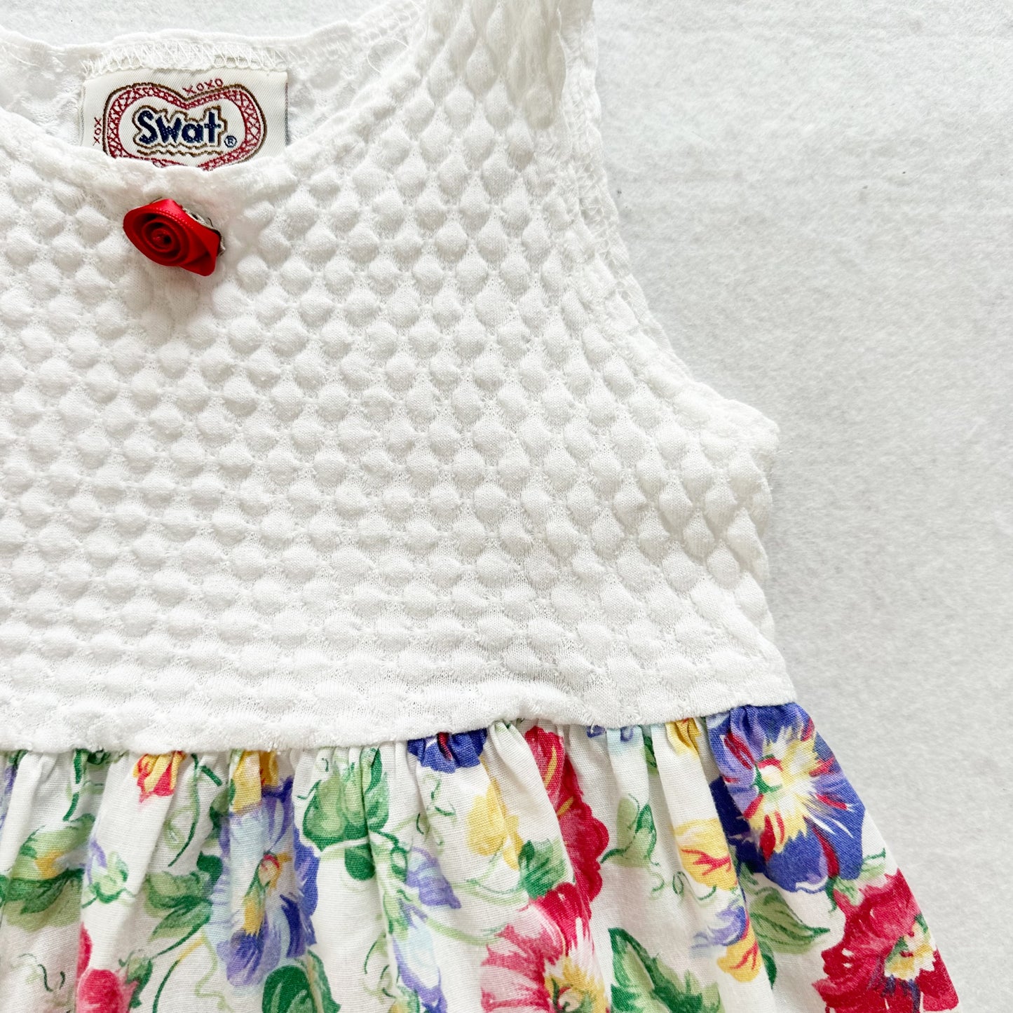 Vintage Swat Floral Dress: 4T - Yellow Clover Vintage Kids Clothes