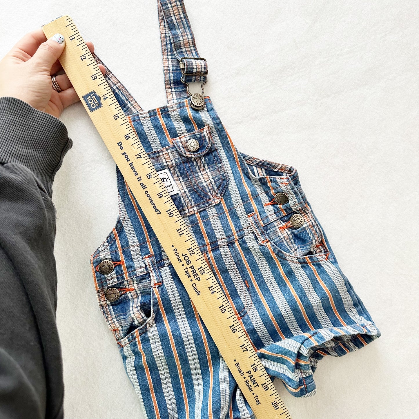 Vintage Liberty Striped Plaid Shortalls: 2T? - Yellow Clover Vintage Kids Clothes