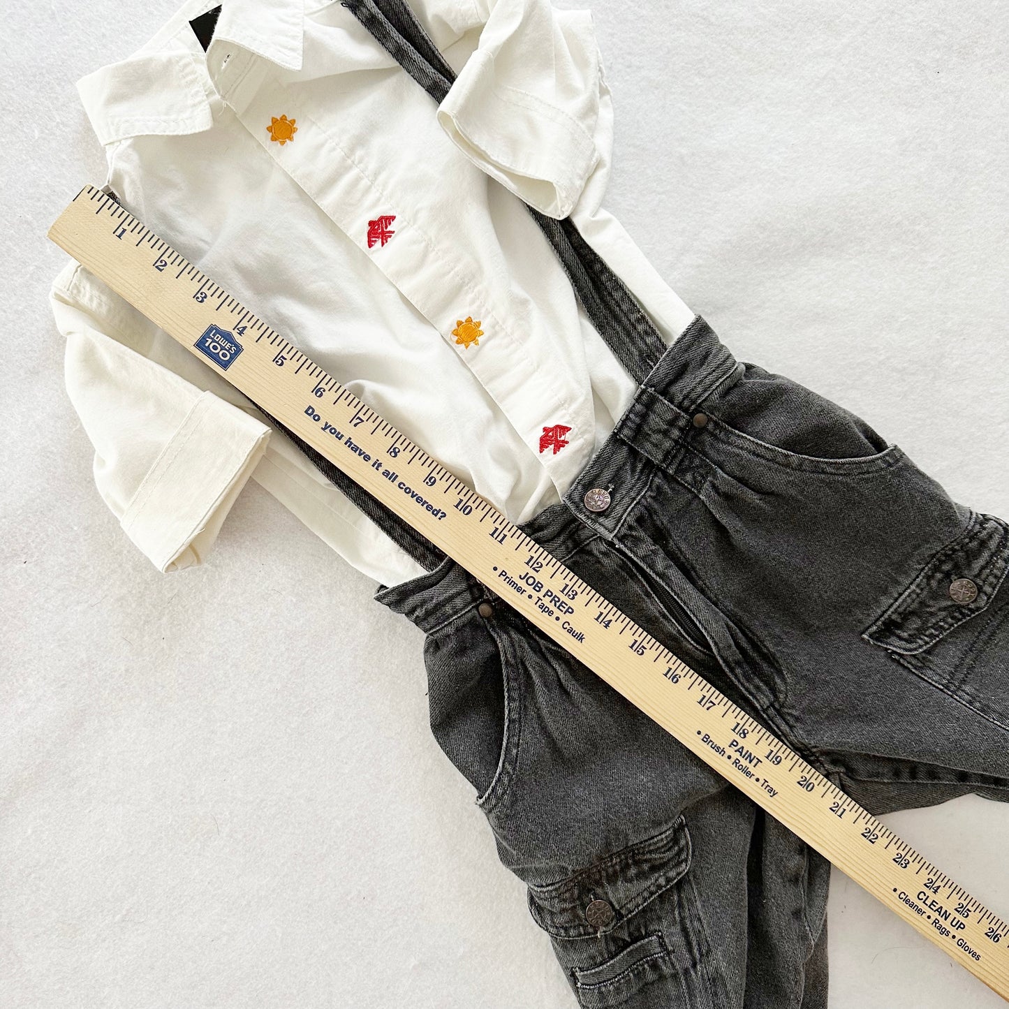 Vintage Body Gear Nature Trail Suspender Pants Set: 6y - Yellow Clover Vintage Kids Clothes