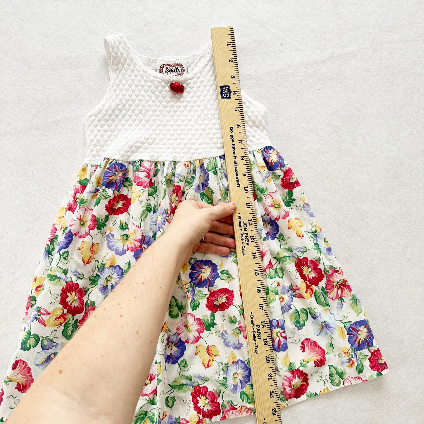 Vintage Swat Floral Dress: 4T - Yellow Clover Vintage Kids Clothes
