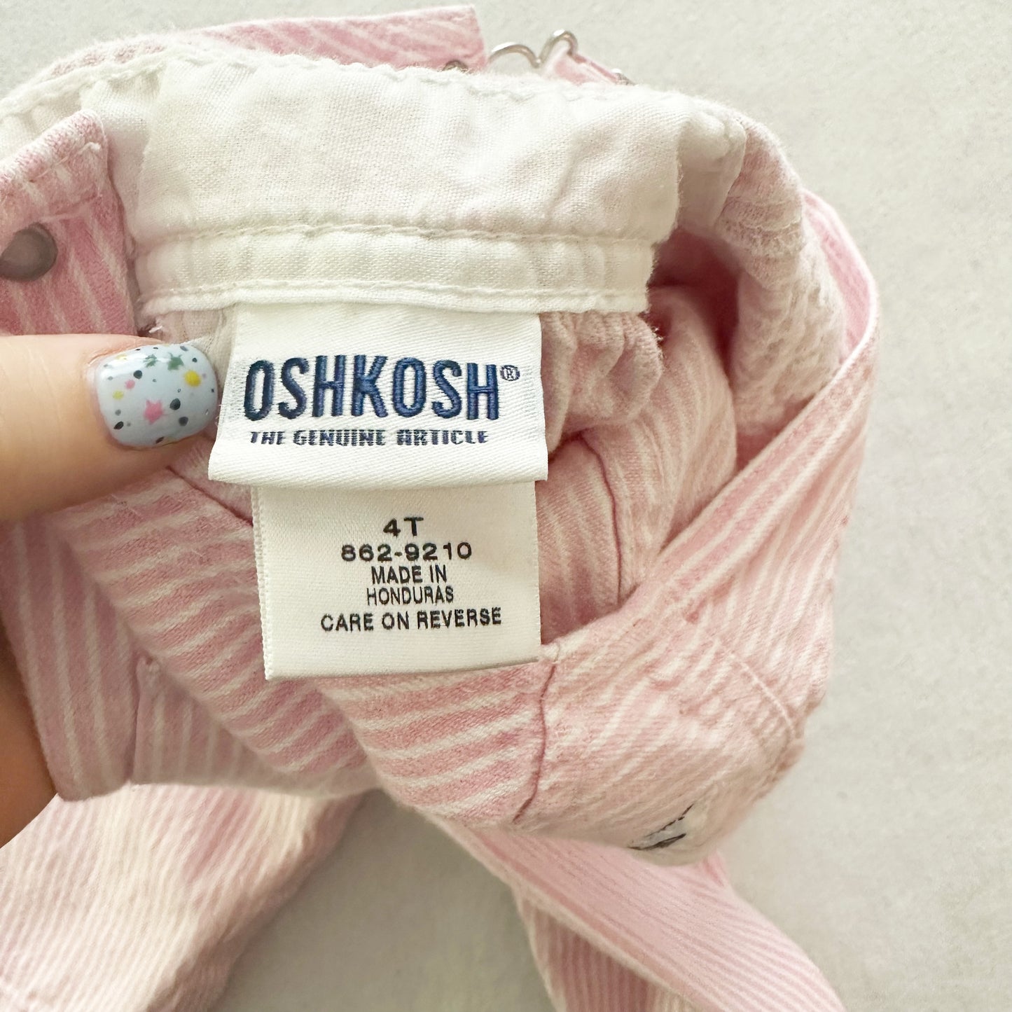 Y2K OshKosh Pink Hickory Stripe Overalls: 4T - Yellow Clover Vintage Kids Clothes