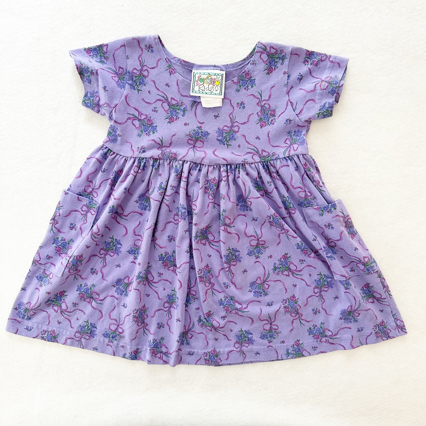 Vintage Kokomo Kids Floral Bouquet Print Dress: 2-4T? - Yellow Clover Vintage Kids Clothes