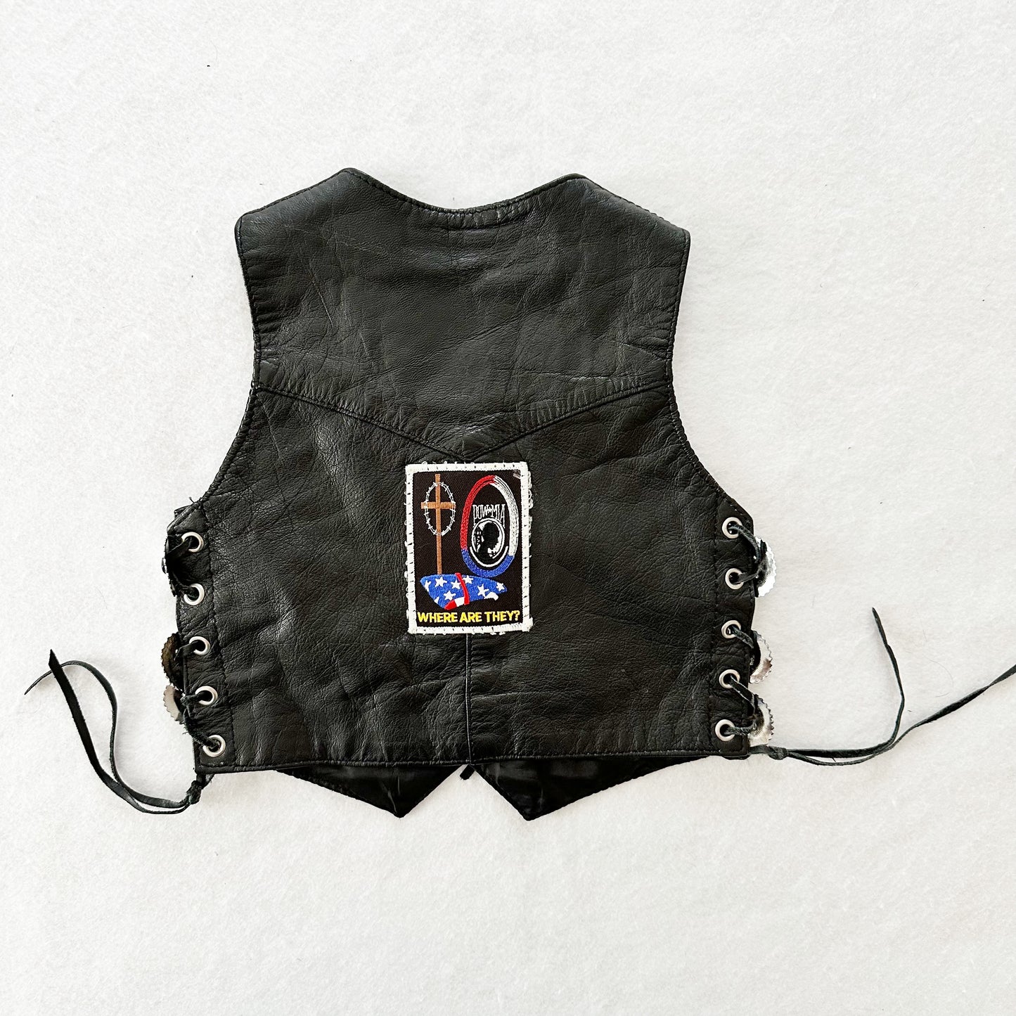 Wild Ride Faux Leather Vest: 2/3T? - Yellow Clover Vintage Kids Clothes
