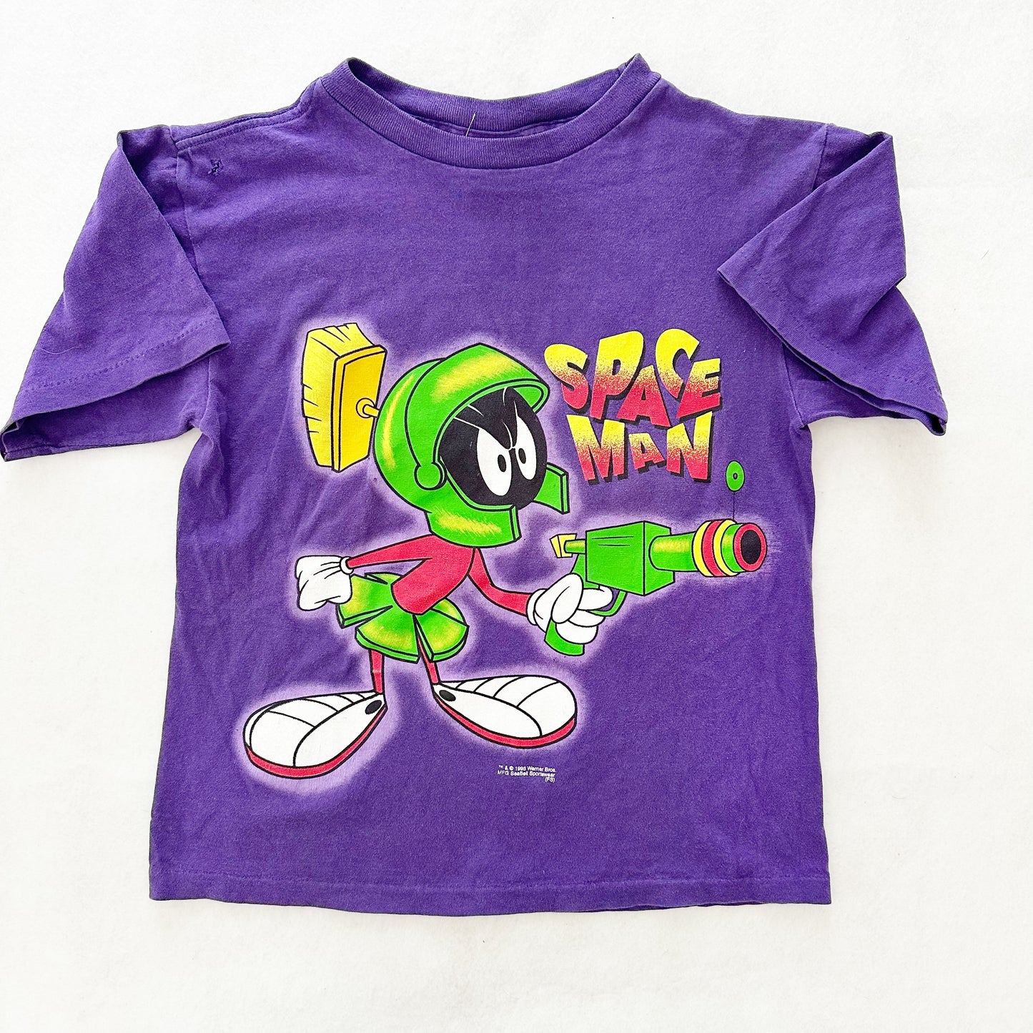 Vintage Looney Tunes Marvin Space Man Tee: 8/10y? - Yellow Clover Vintage Kids Clothes