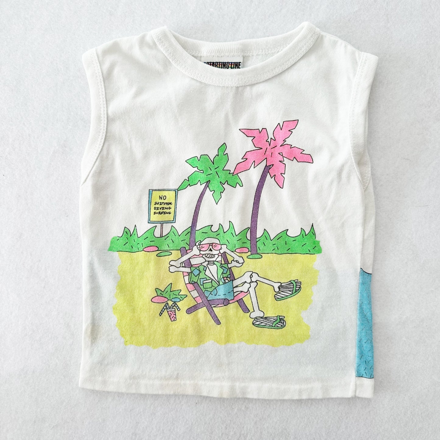 Vintage Starting Line Lazy Bone Beach Tank: 2/3T - Yellow Clover Vintage Kids Clothes