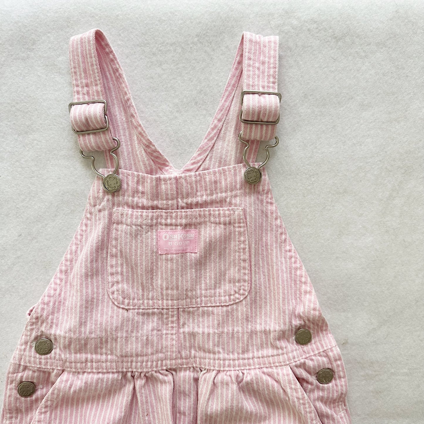 Y2K OshKosh Pink Hickory Stripe Overalls: 4T - Yellow Clover Vintage Kids Clothes
