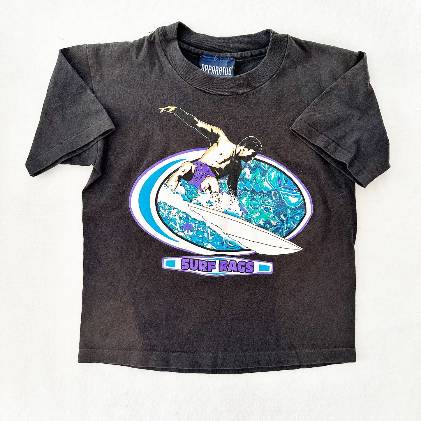 Vintage Apparatus Surf Graphic Tee: 8y - Yellow Clover Vintage Kids Clothes