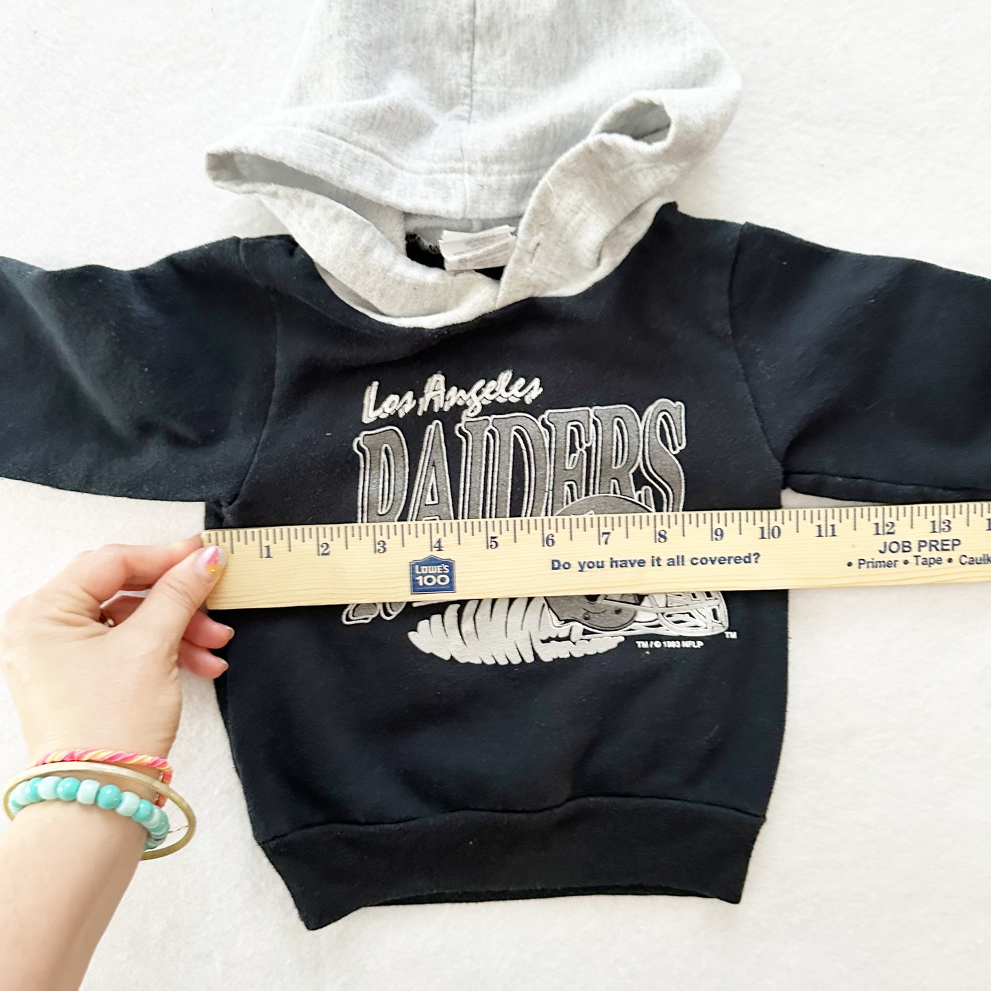 Vintage 90s Los Angeles Raiders Hooded Sweatshirt: 24m