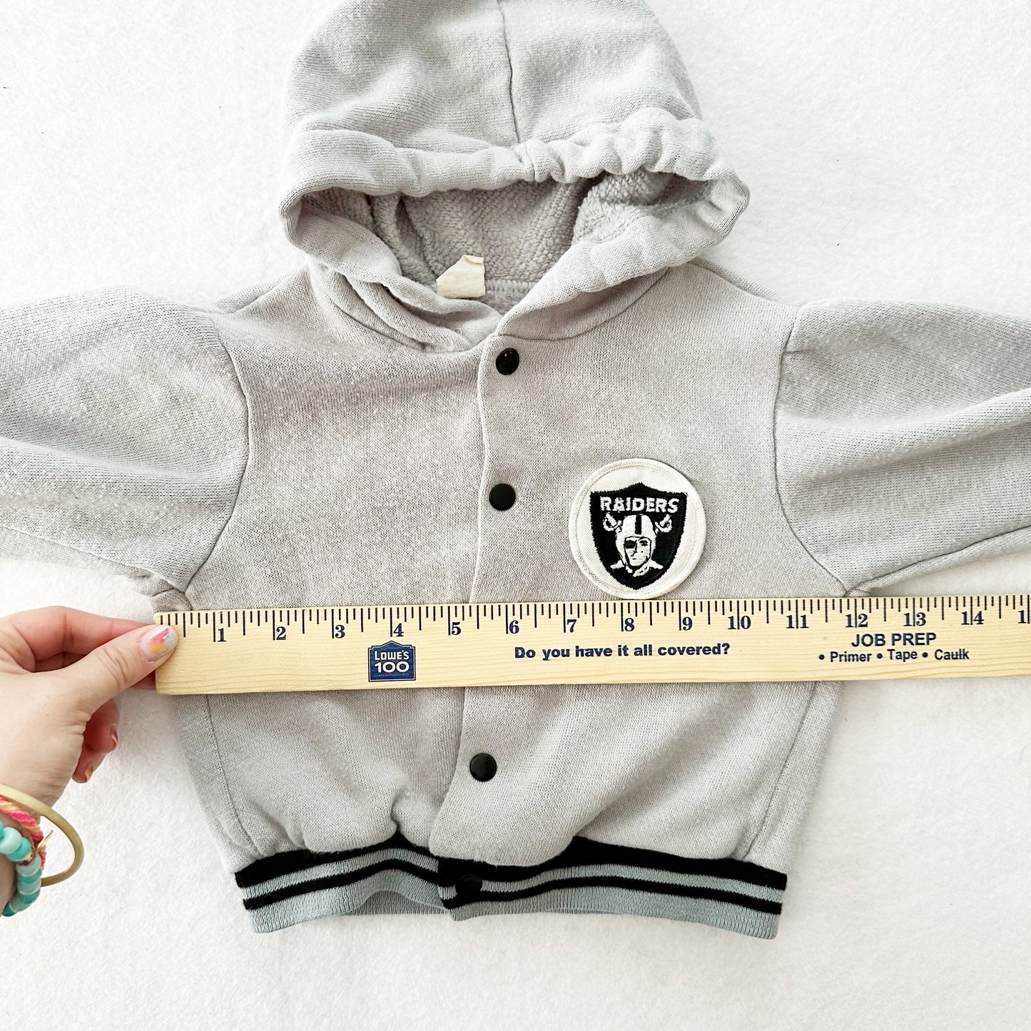 Vintage Los Angeles Raiders Hooded Sweatshirt: 18m - Yellow Clover Vintage Kids Clothes