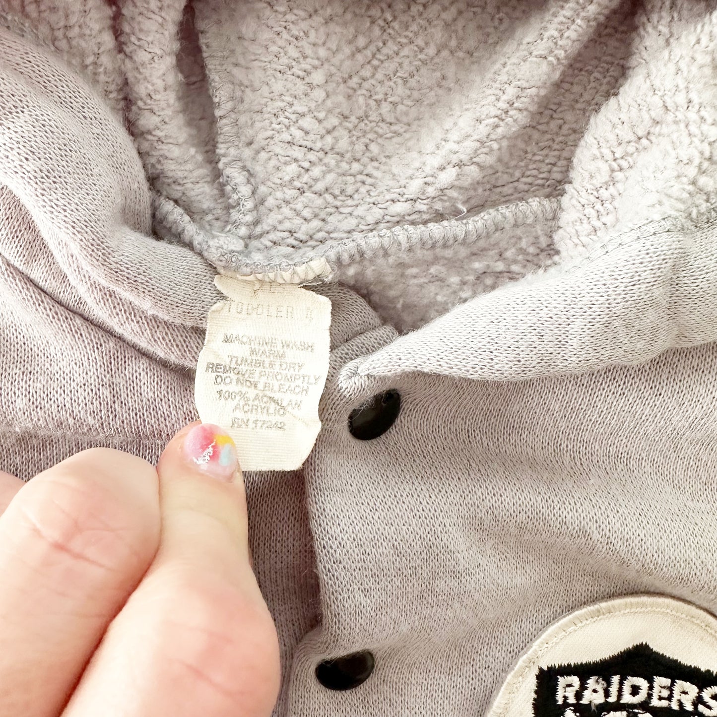 Vintage Los Angeles Raiders Hooded Sweatshirt: 18m - Yellow Clover Vintage Kids Clothes