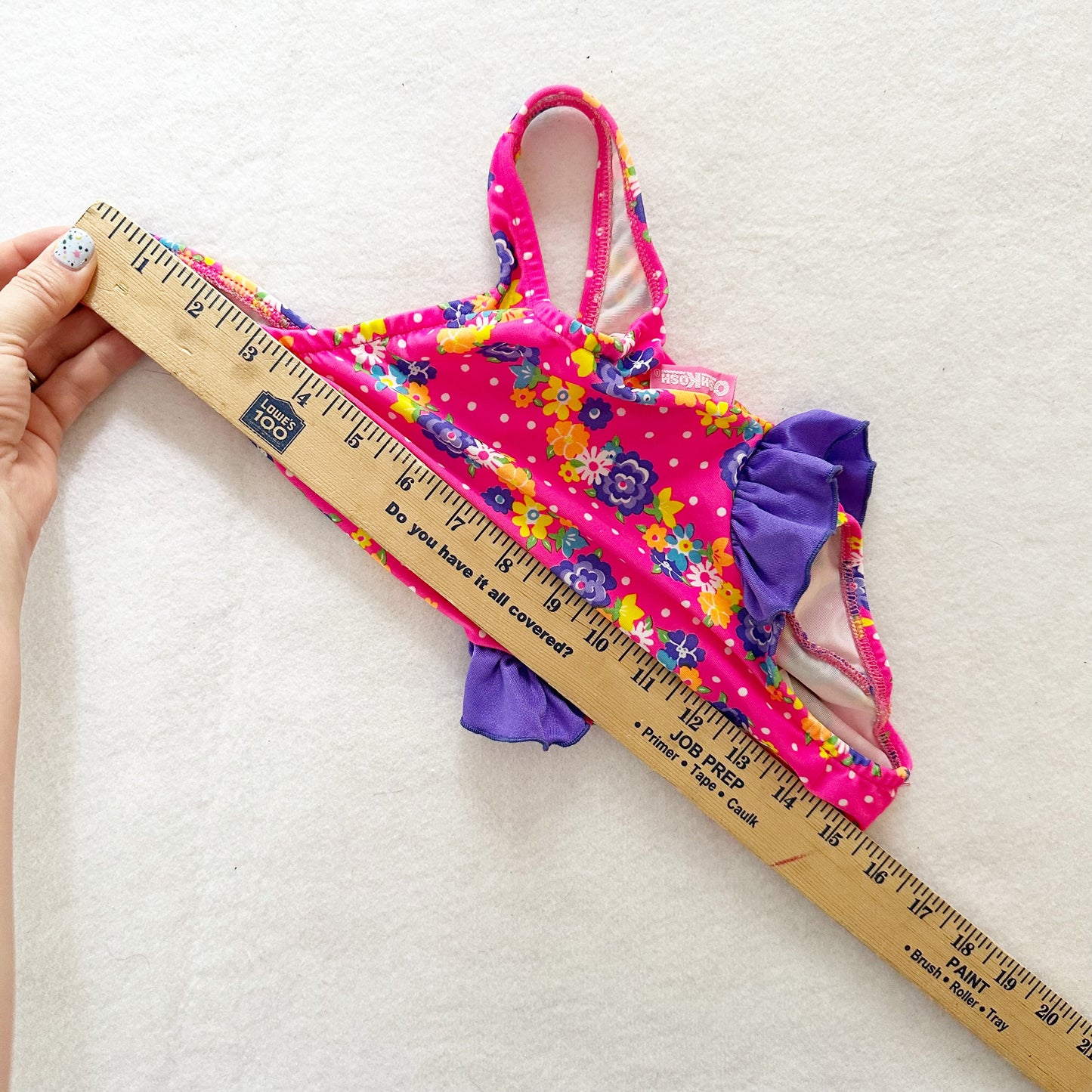 Vintage OshKosh Floral Ruffle Swimsuit: 24m? - Yellow Clover Vintage Kids Clothes