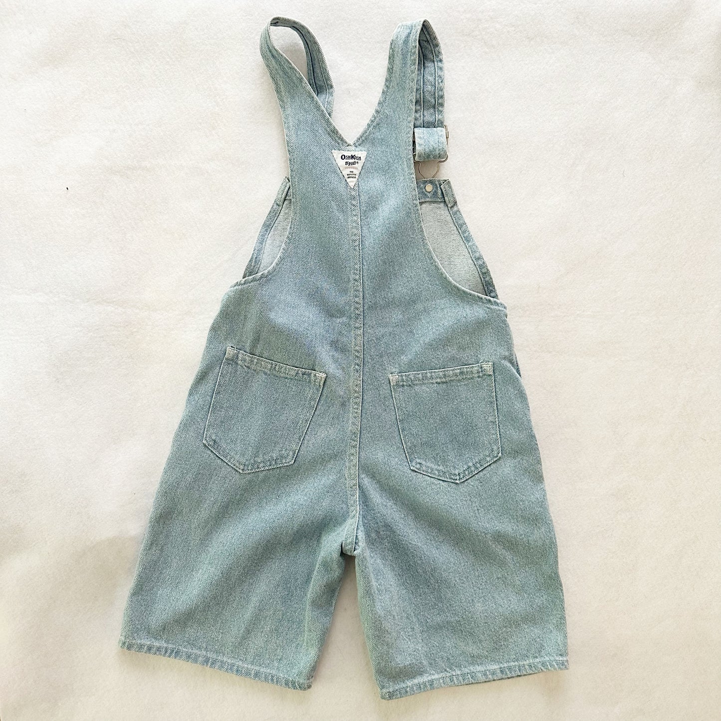Vintage OshKosh Light Wash Denim Shortalls: 6X - Yellow Clover Vintage Kids Clothes