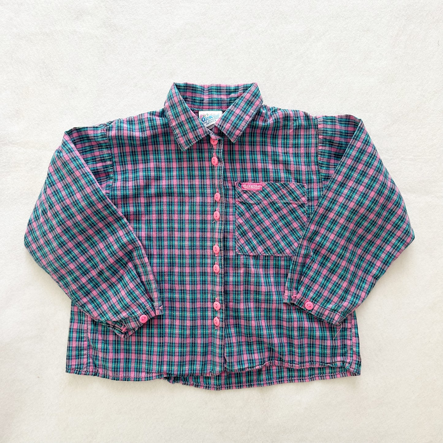 Vintage OshKosh Plaid Denim Skirtall Set: 4T/5T - Yellow Clover Vintage Kids Clothes