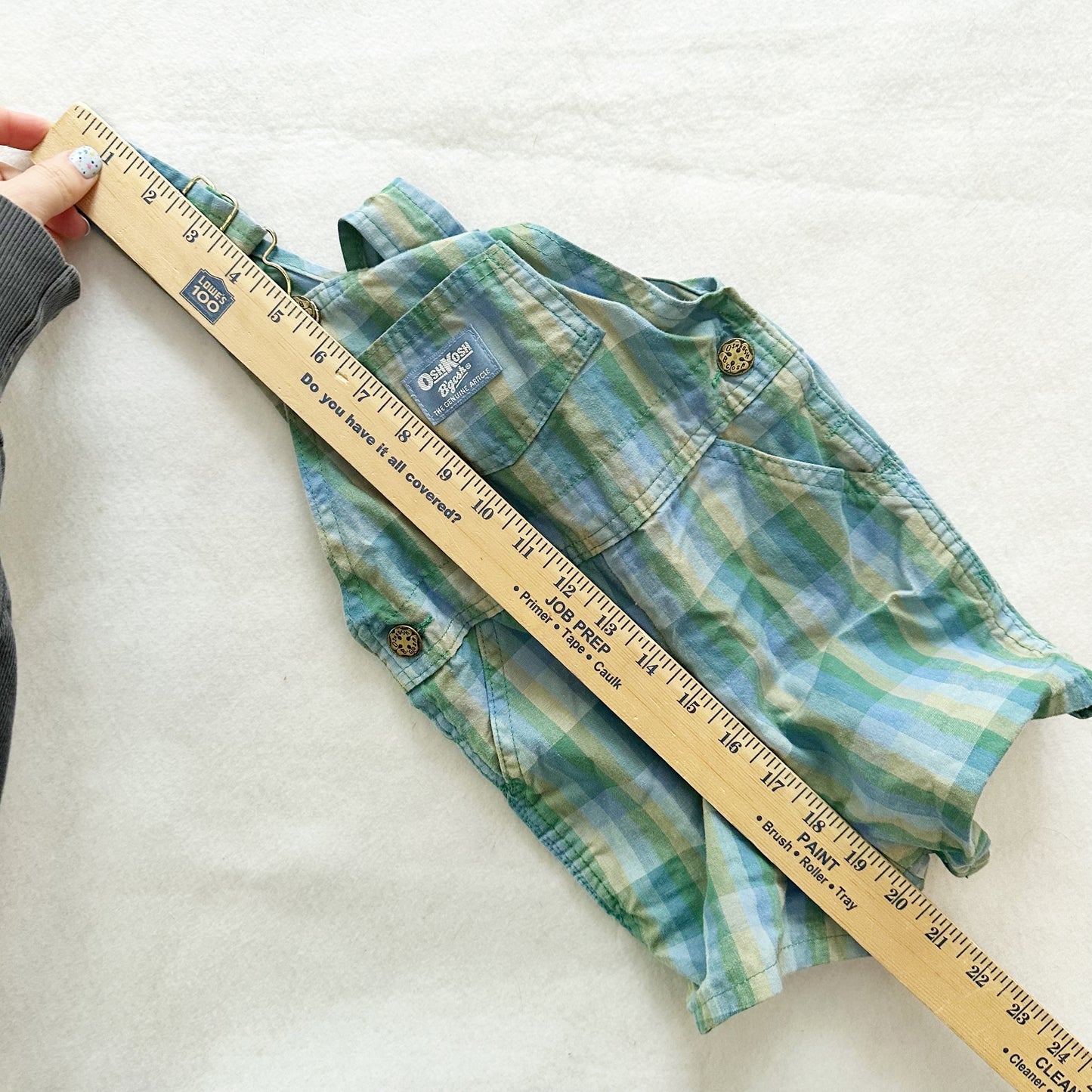 Vintage OshKosh Checkered Shortalls: 3T - Yellow Clover Vintage Kids Clothes