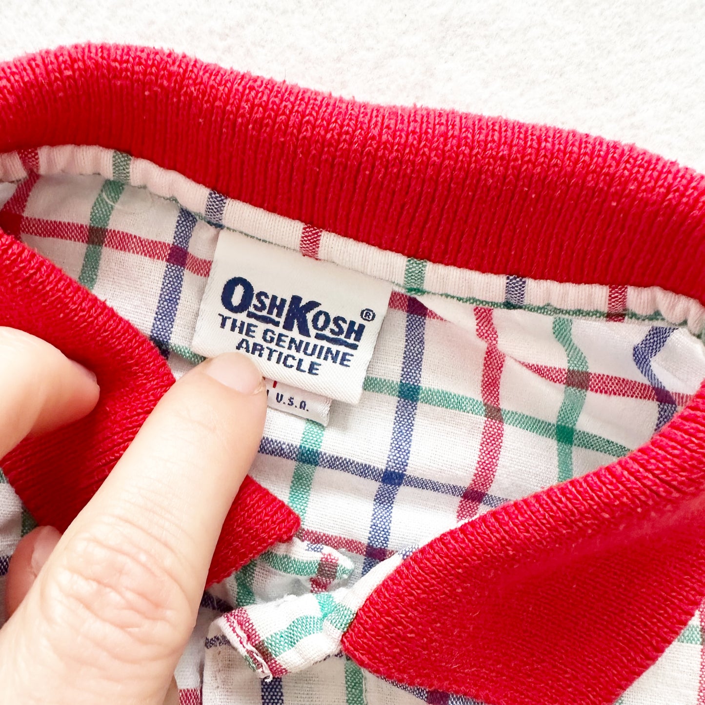 Vintage OshKosh Checkered Button Shirt: 24m/2T?