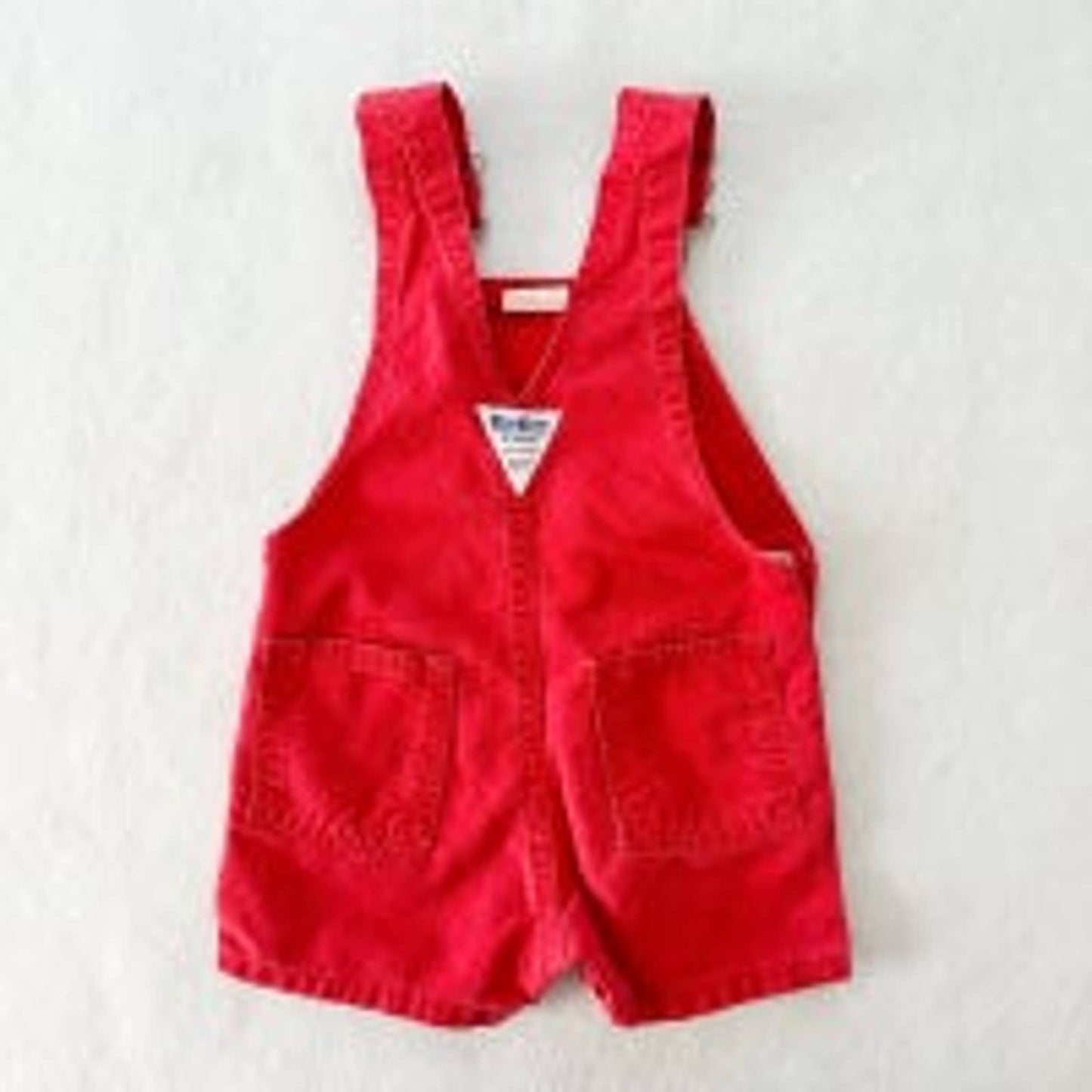 Vintage OshKosh Red Shortall Overalls: 12m