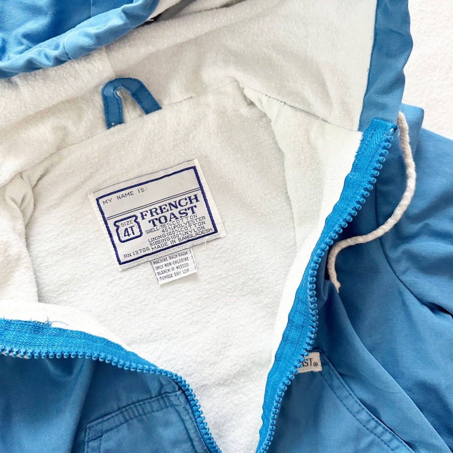 Vintage French Toast Blue Hooded Zip Jacket: 4T - Yellow Clover Vintage Kids Clothes
