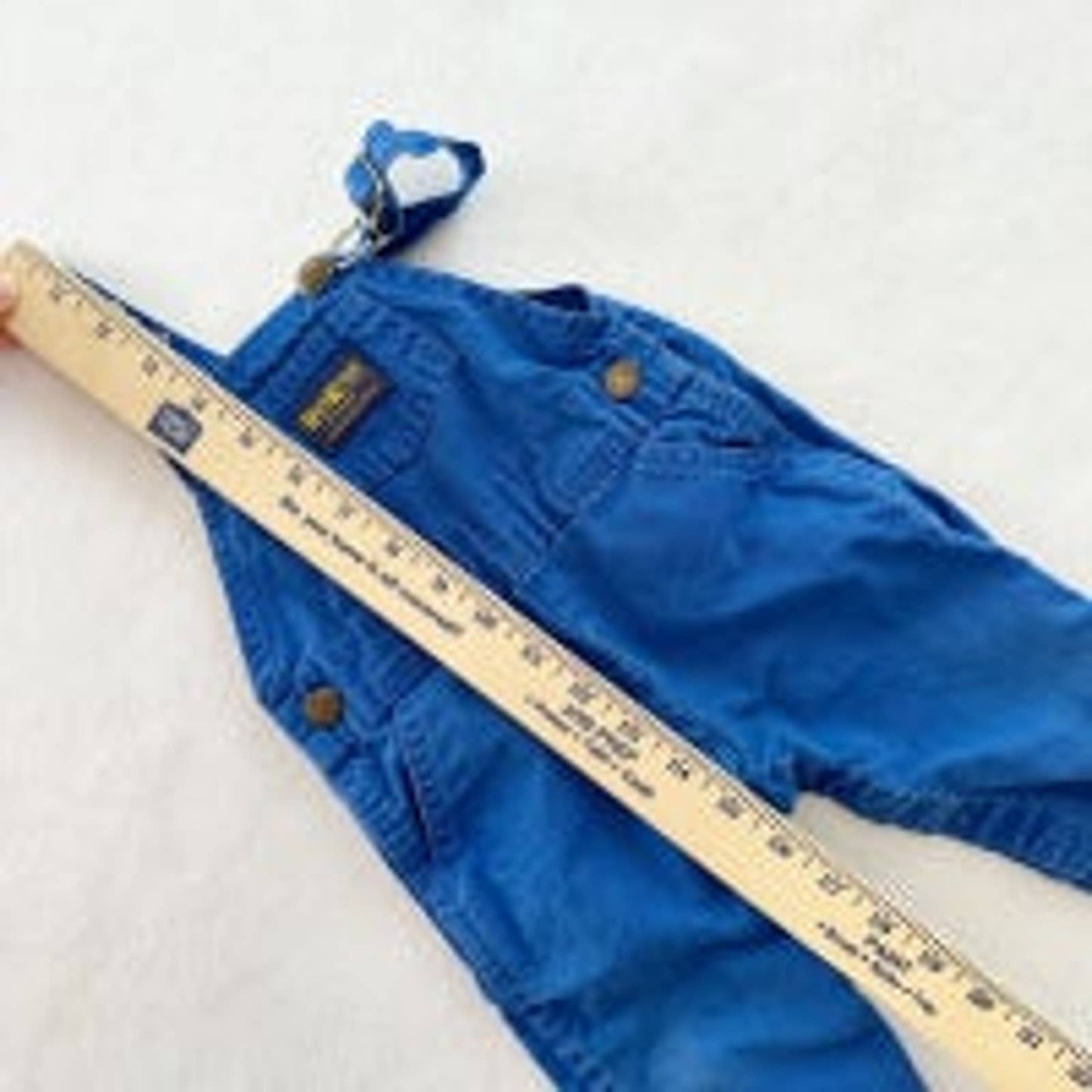 Vintage Oshkosh Solid Blue Baby Overalls: 12m - Yellow Clover Vintage Kids Clothes