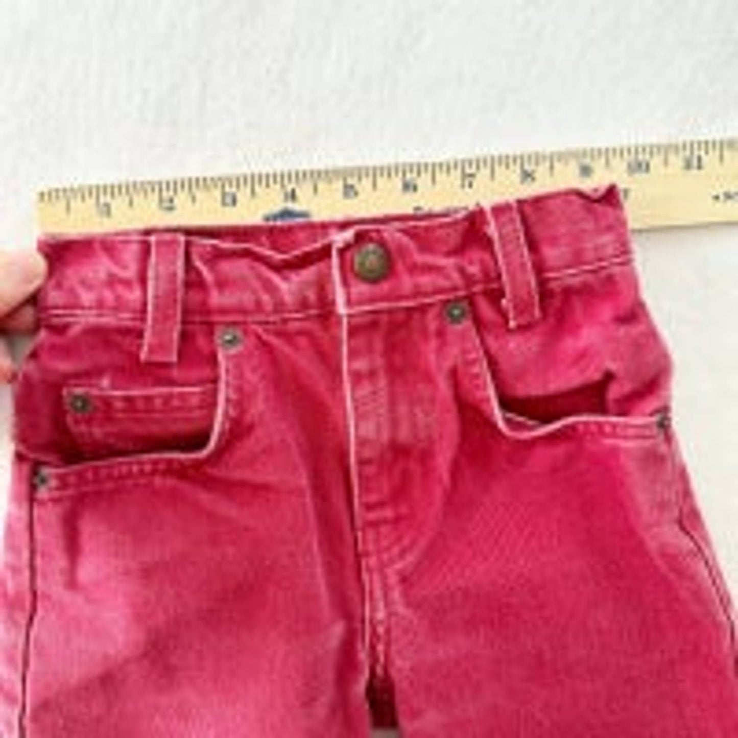 Vintage Darker Red Wash Denim Orange Tab Levi’s Shorts: 6y - Yellow Clover Vintage Kids Clothes