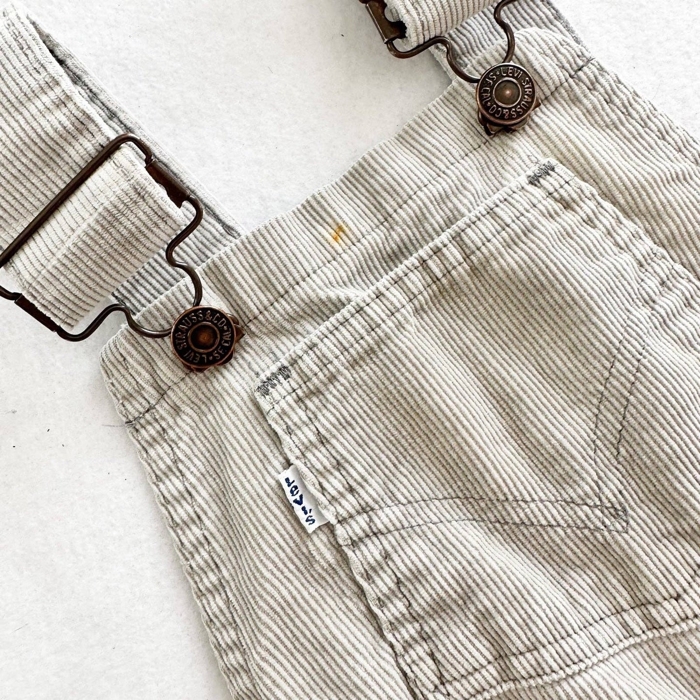 Vintage Levi’s Light Gray Cord Overalls: 5y - Yellow Clover Vintage Kids Clothes