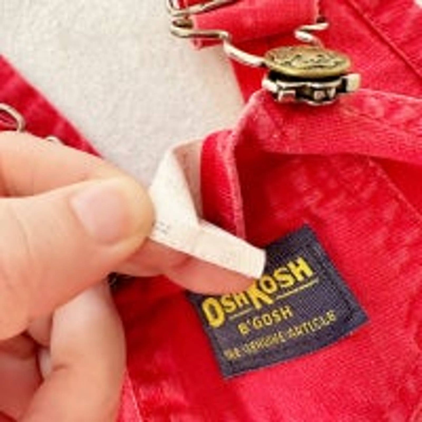 Vintage OshKosh Red Shortall Overalls: 12m