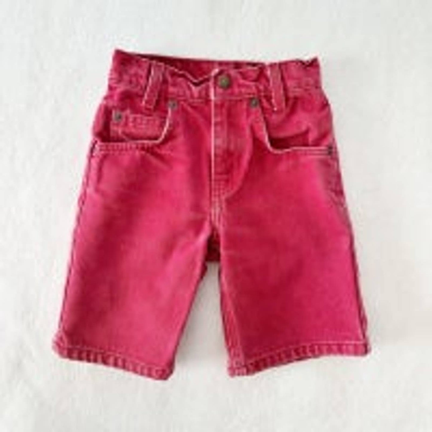 Vintage Darker Red Wash Denim Orange Tab Levi’s Shorts: 6y - Yellow Clover Vintage Kids Clothes