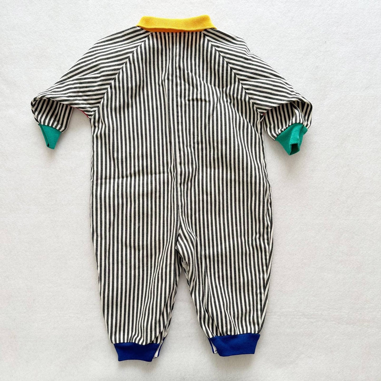 Vintage Carter’s Striped Numbers Jumpsuit Romper - Yellow Clover Vintage Kids Clothes