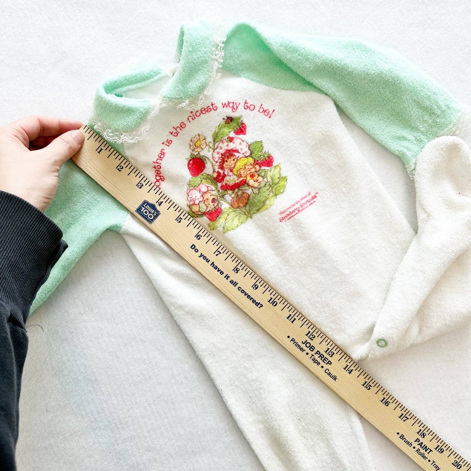 Vintage Sears Strawberry Shortcake Terry Sleeper: 6m - Yellow Clover Vintage Kids Clothes
