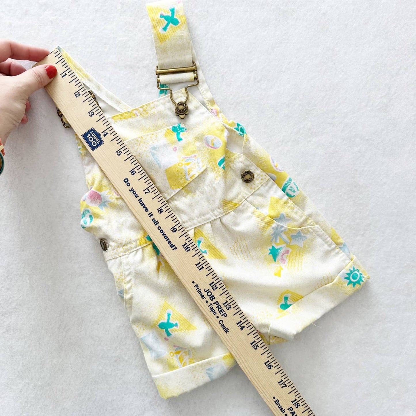 Vintage Hush Puppies Beach Print Shortalls: 9m-12m