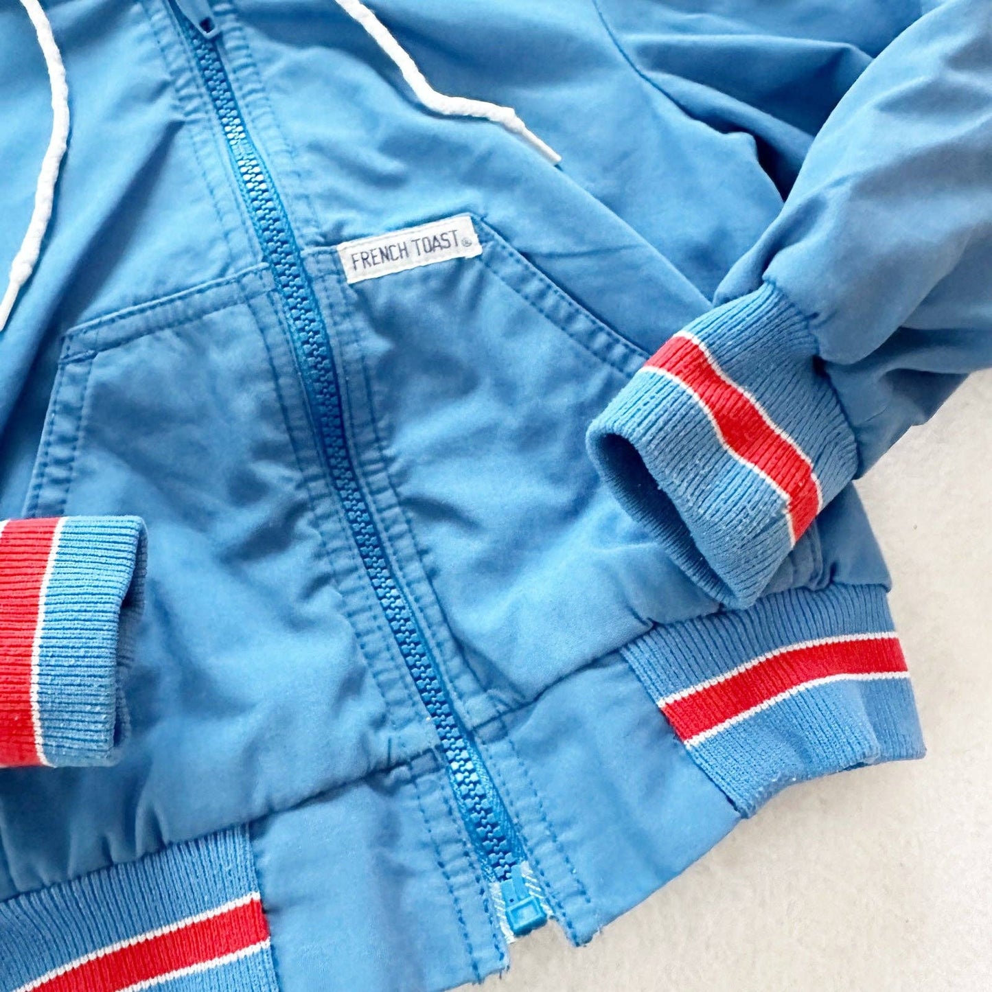 Vintage French Toast Blue Hooded Zip Jacket: 4T - Yellow Clover Vintage Kids Clothes