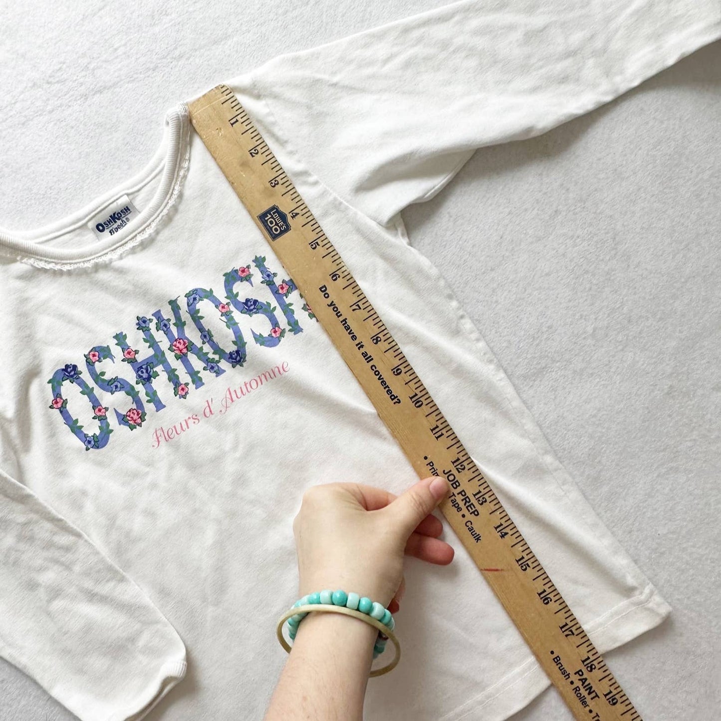 Vintage OshKosh Floral Graphic Long Sleeve Tee: 4-6y? - Yellow Clover Vintage Kids Clothes