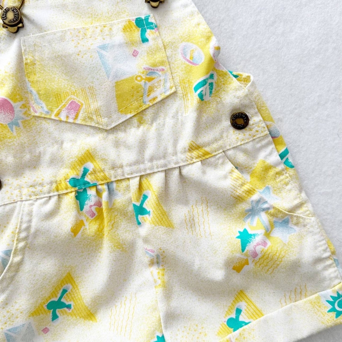 Vintage Hush Puppies Beach Print Shortalls: 9m-12m