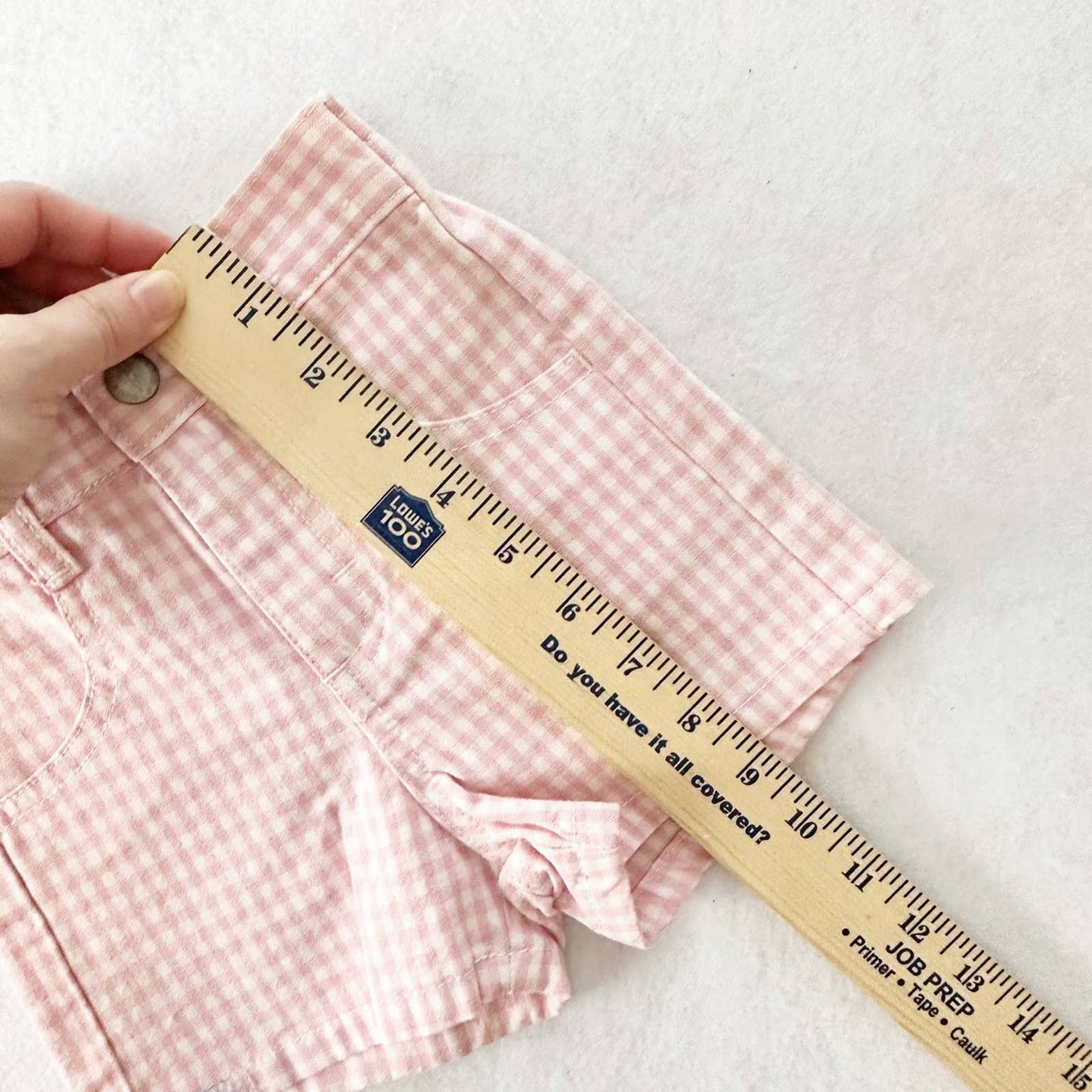 Y2K Riders Pink Gingham Shorts: 12m - Yellow Clover Vintage Kids Clothes