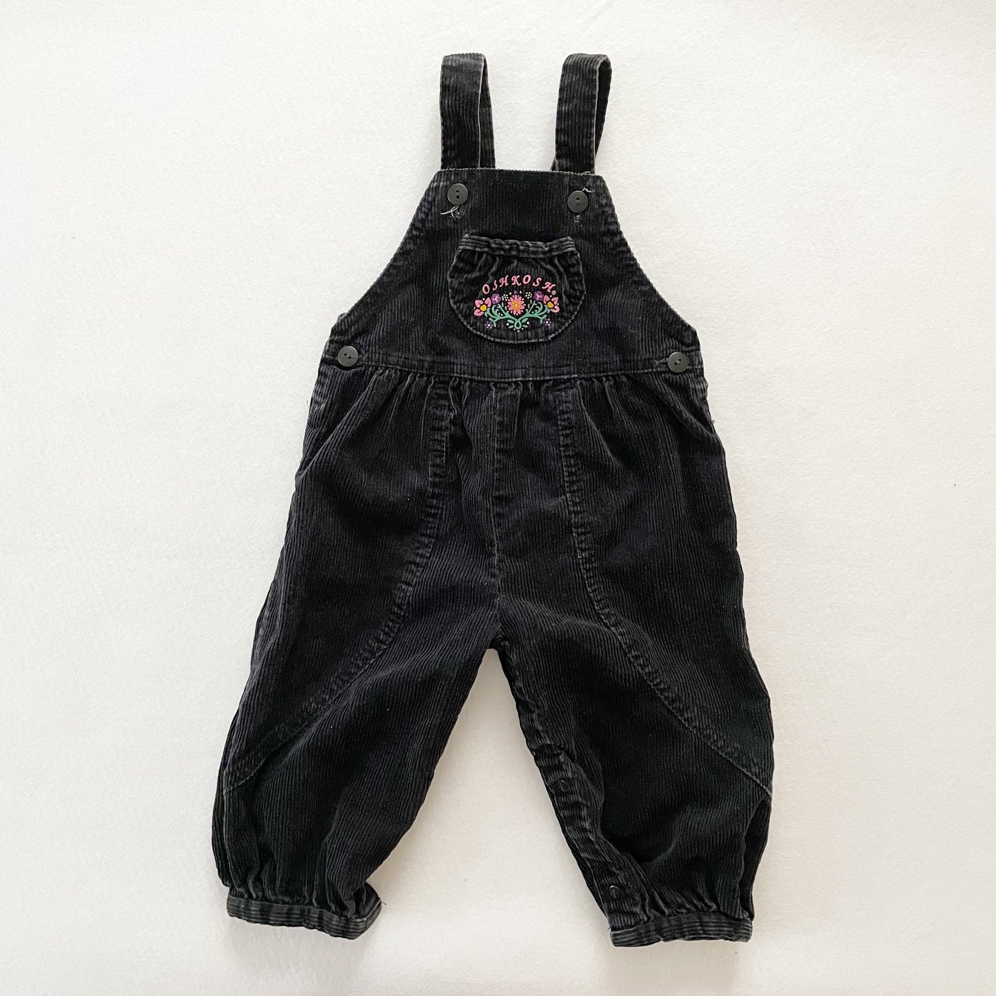 OshKosh Black Cord Bubble Overalls