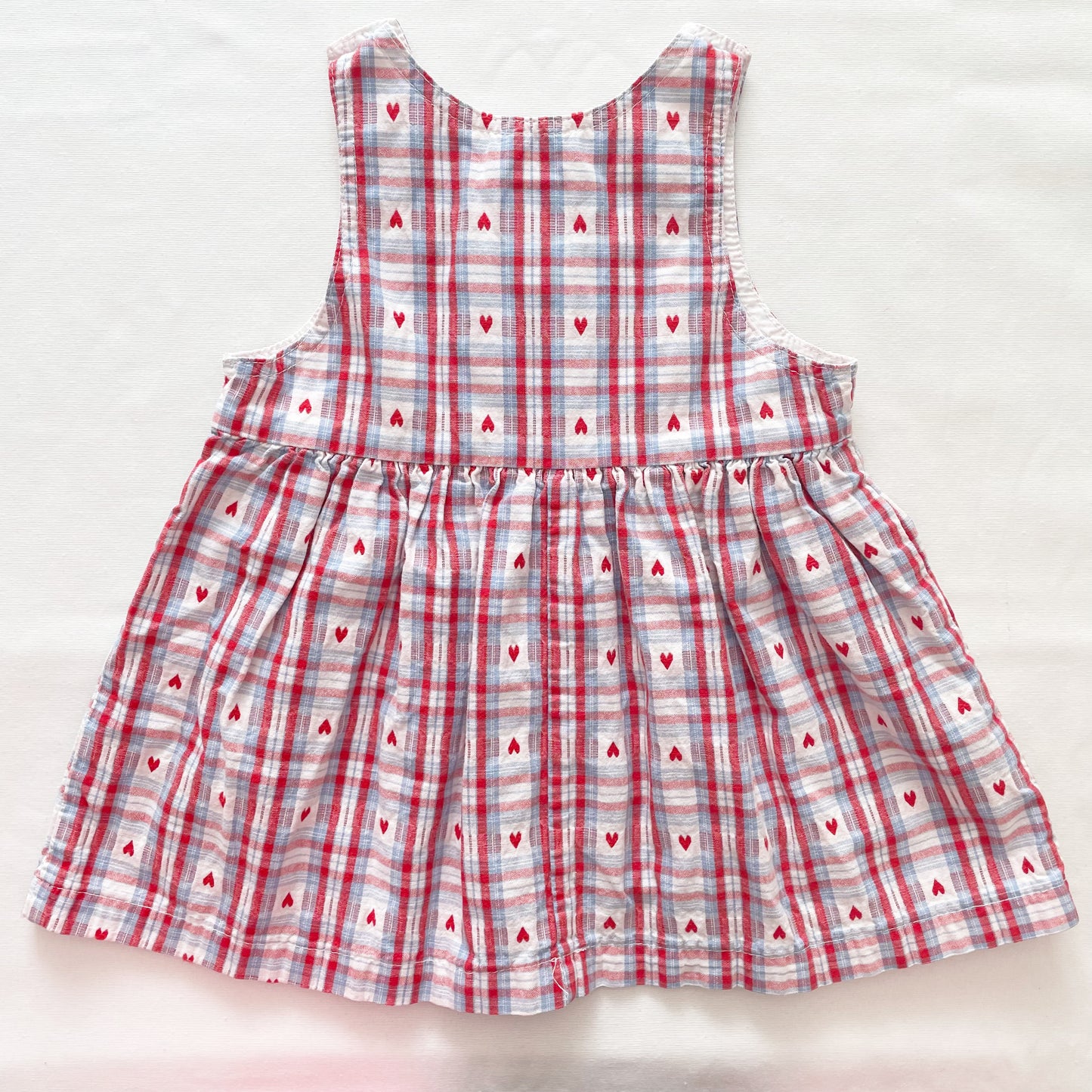 OshKosh Plaid Heart Woven Pinafore Dress - Yellow Clover Vintage Kids Clothes