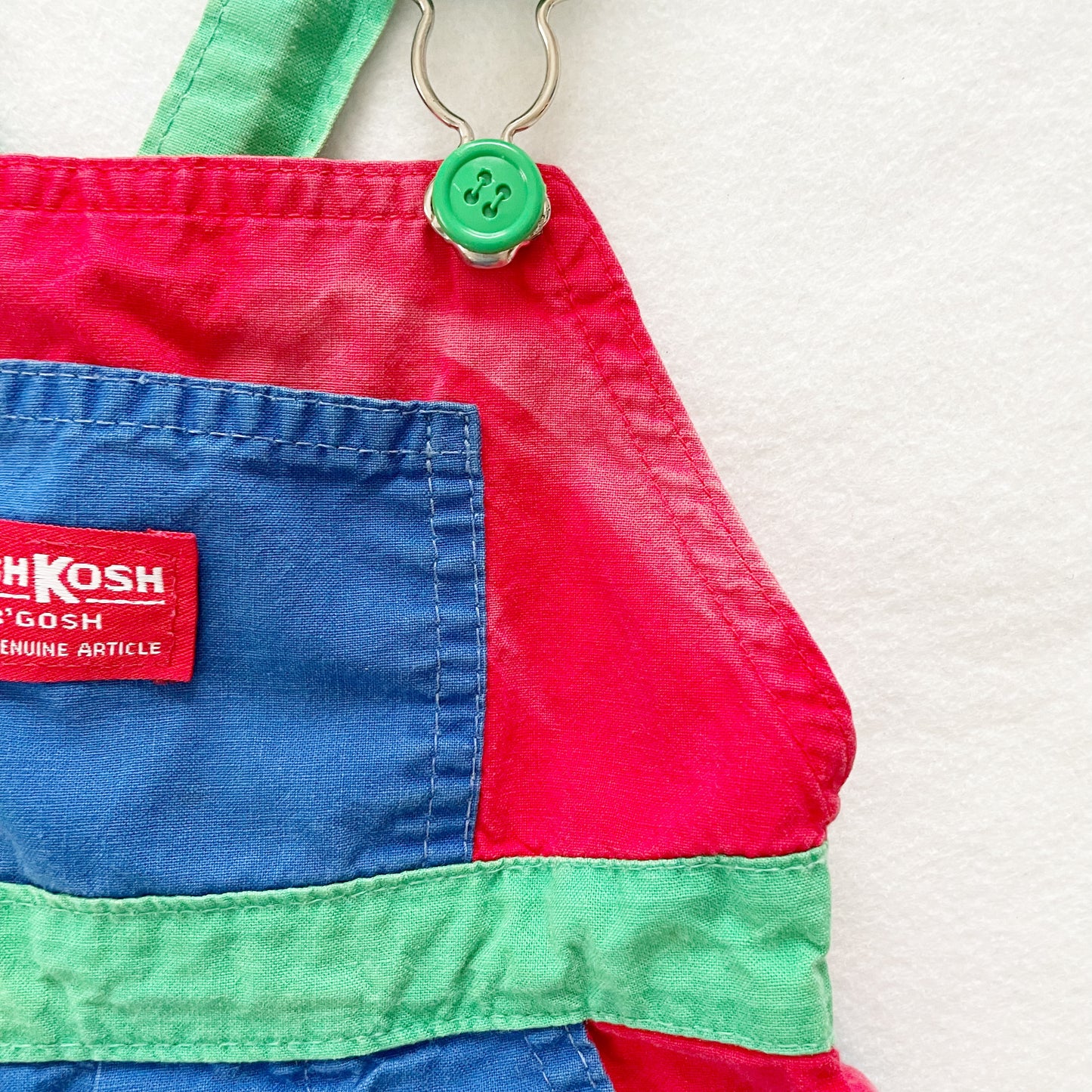 OshKosh Colorblock Shortalls - Yellow Clover Vintage Kids Clothes