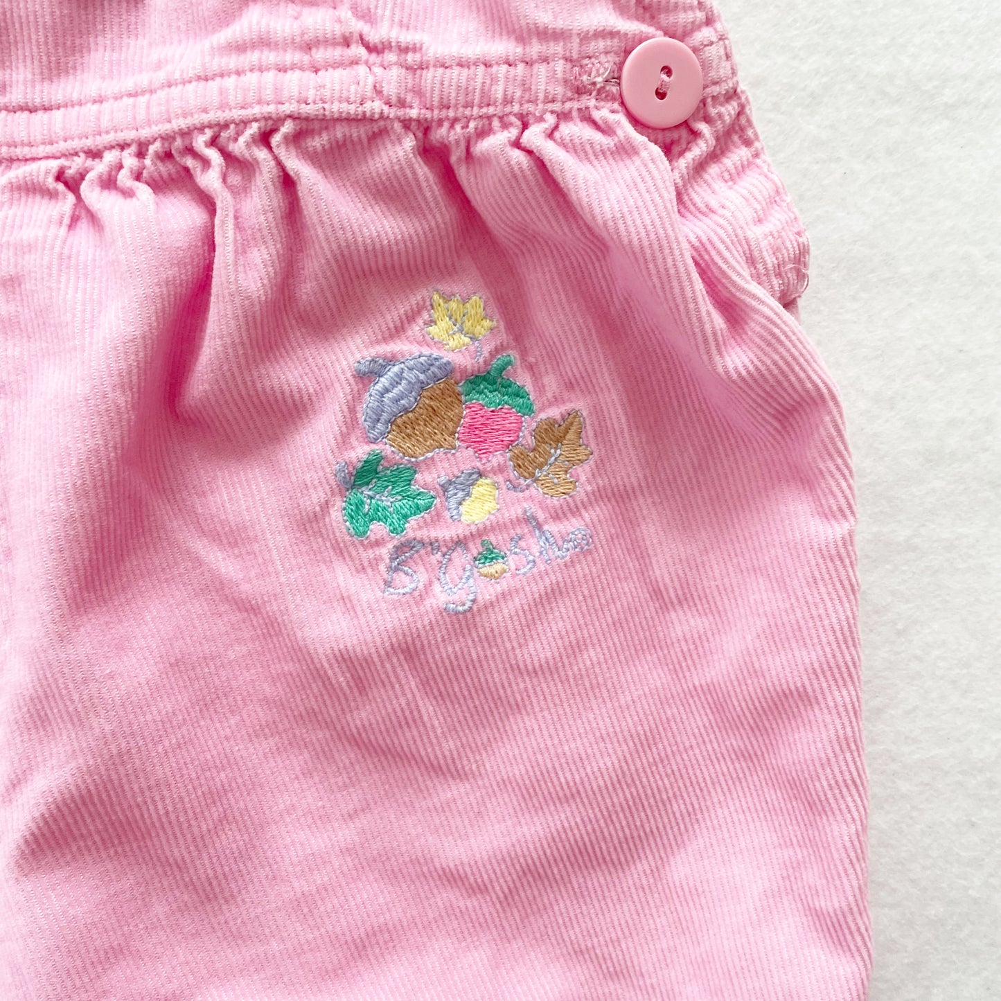 Baby B’gosh Leaf Embroidered Overalls - Yellow Clover Vintage Kids Clothes