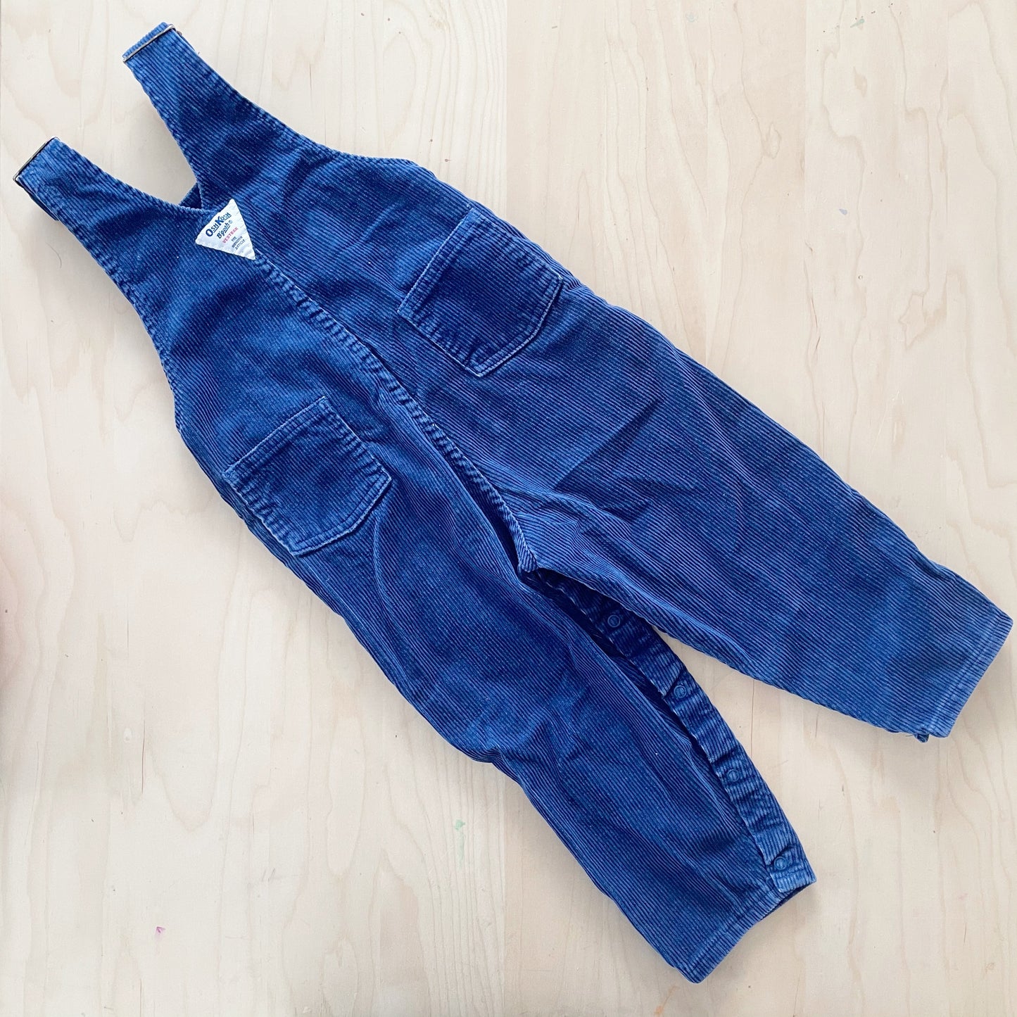 OshKosh Navy Blue Chunky Cord Overalls - Yellow Clover Vintage Kids Clothes