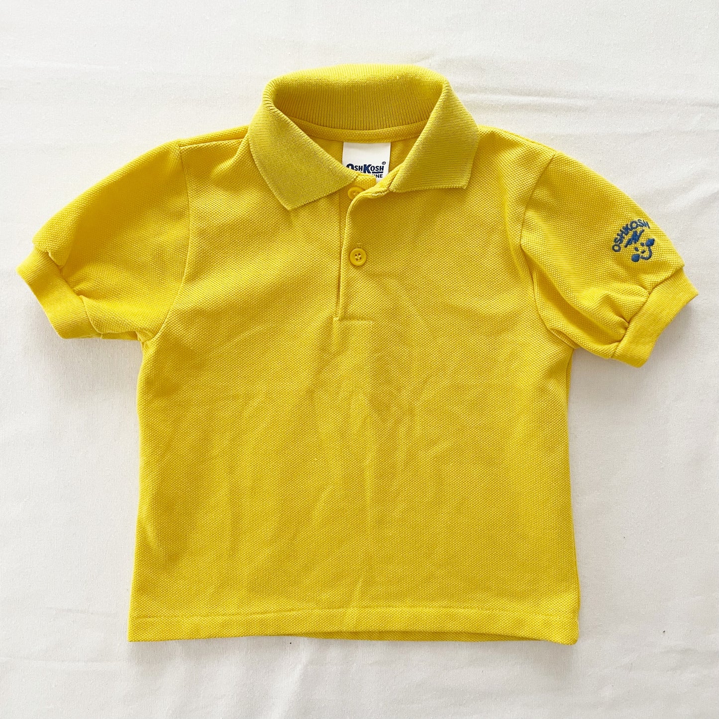 OshKosh Embroidered Sleeve Polo - Yellow Clover Vintage Kids Clothes