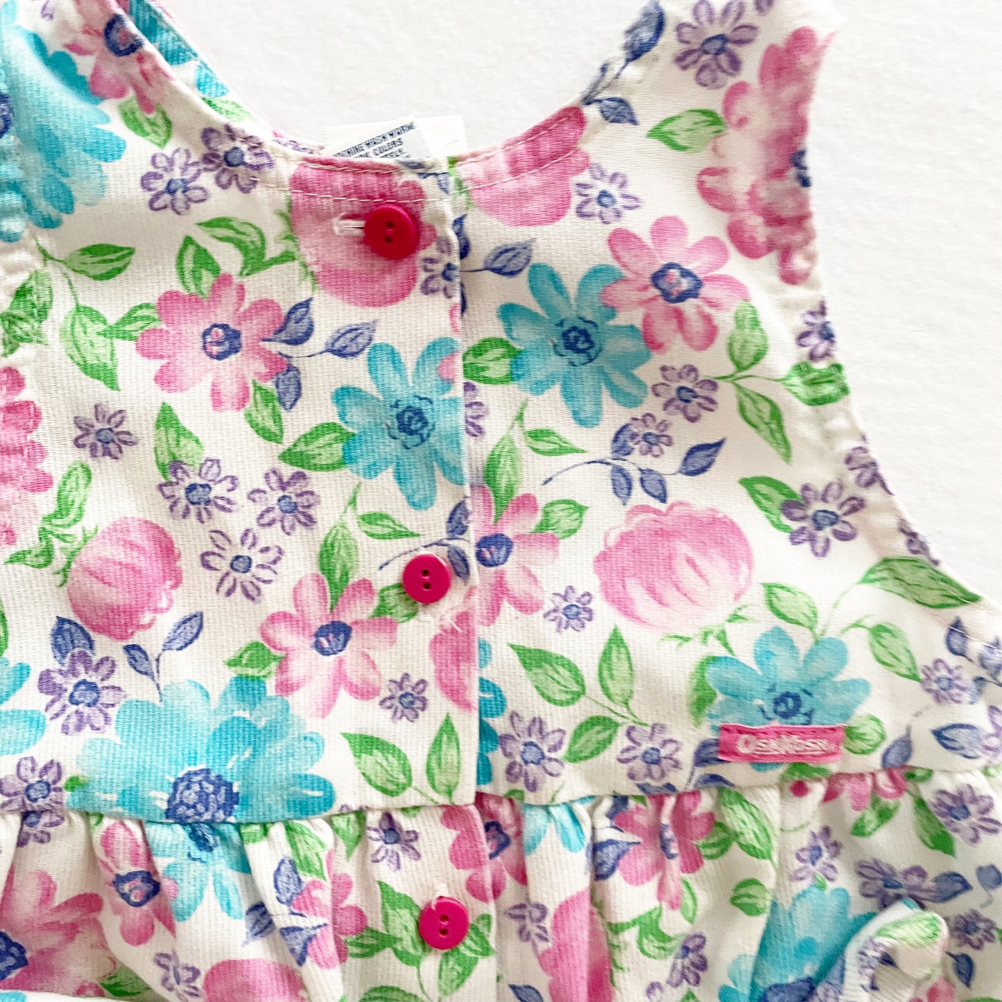 OshKosh Floral Print Jumpsuit - Yellow Clover Vintage Kids Clothes