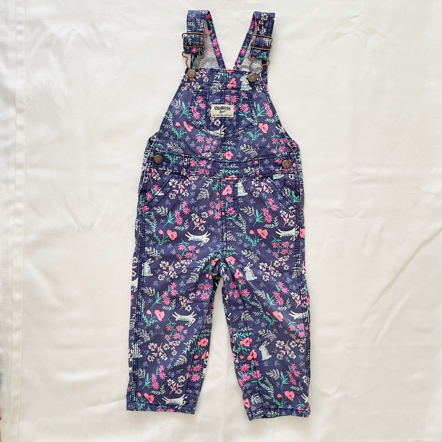 OshKosh Bunny Floral Overalls