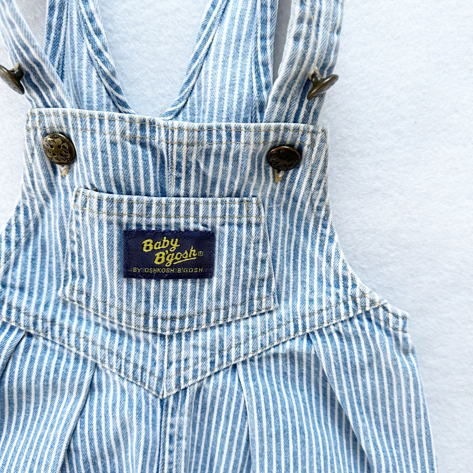 Baby B’gosh Hickory Stripe Overalls - Yellow Clover Vintage Kids Clothes