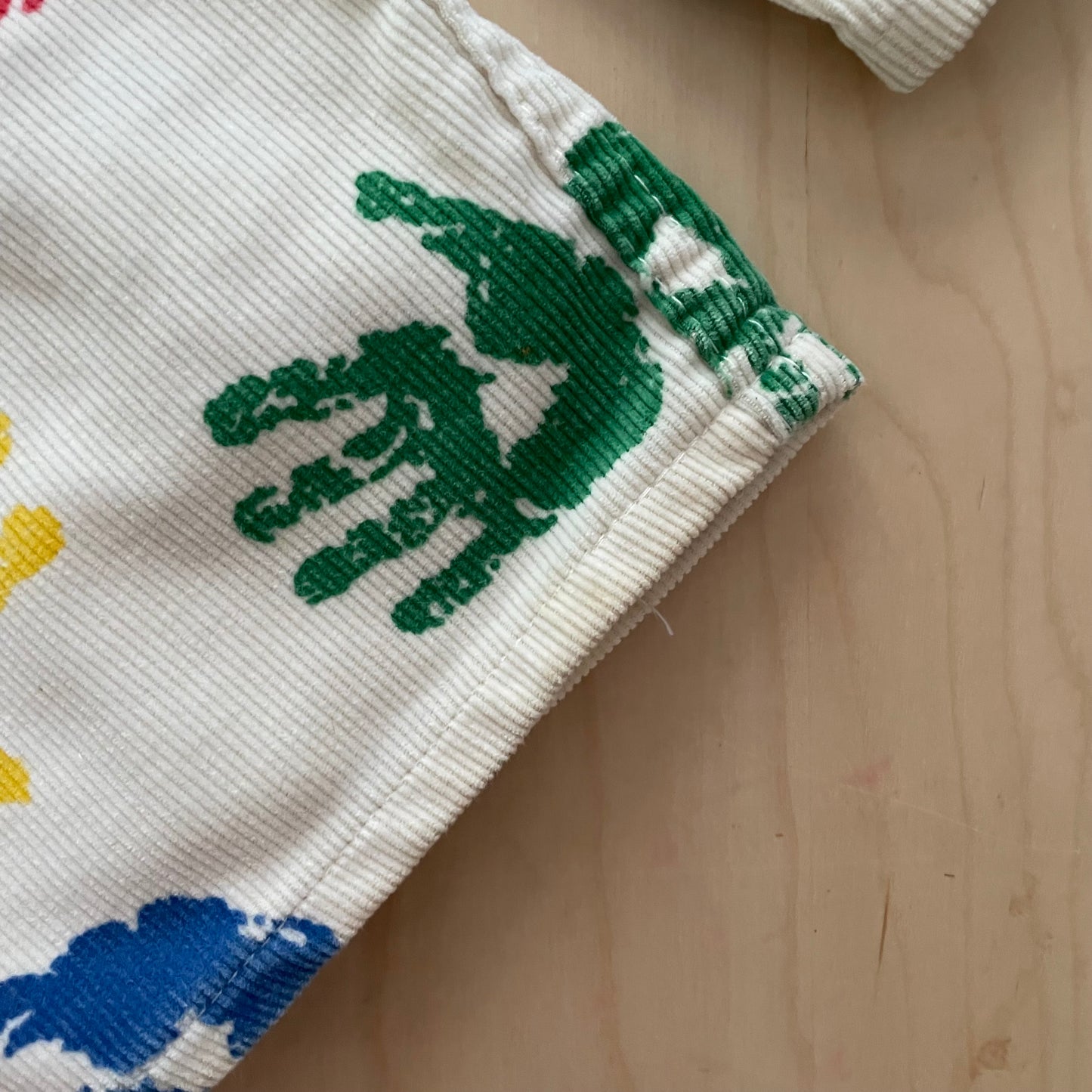 Vintage OshKosh Cord Handprint Overalls