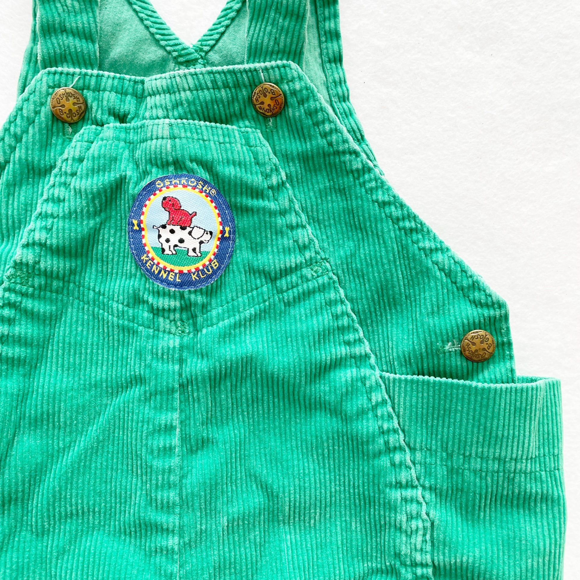 OshKosh Kennel Klub Cord Overalls - Yellow Clover Vintage Kids Clothes