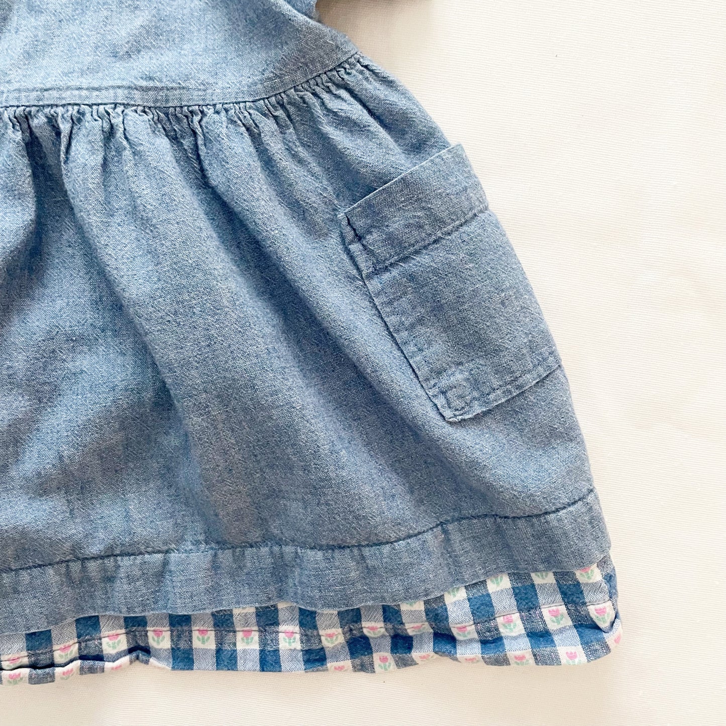 OshKosh Flower Gingham Pinafore Dress