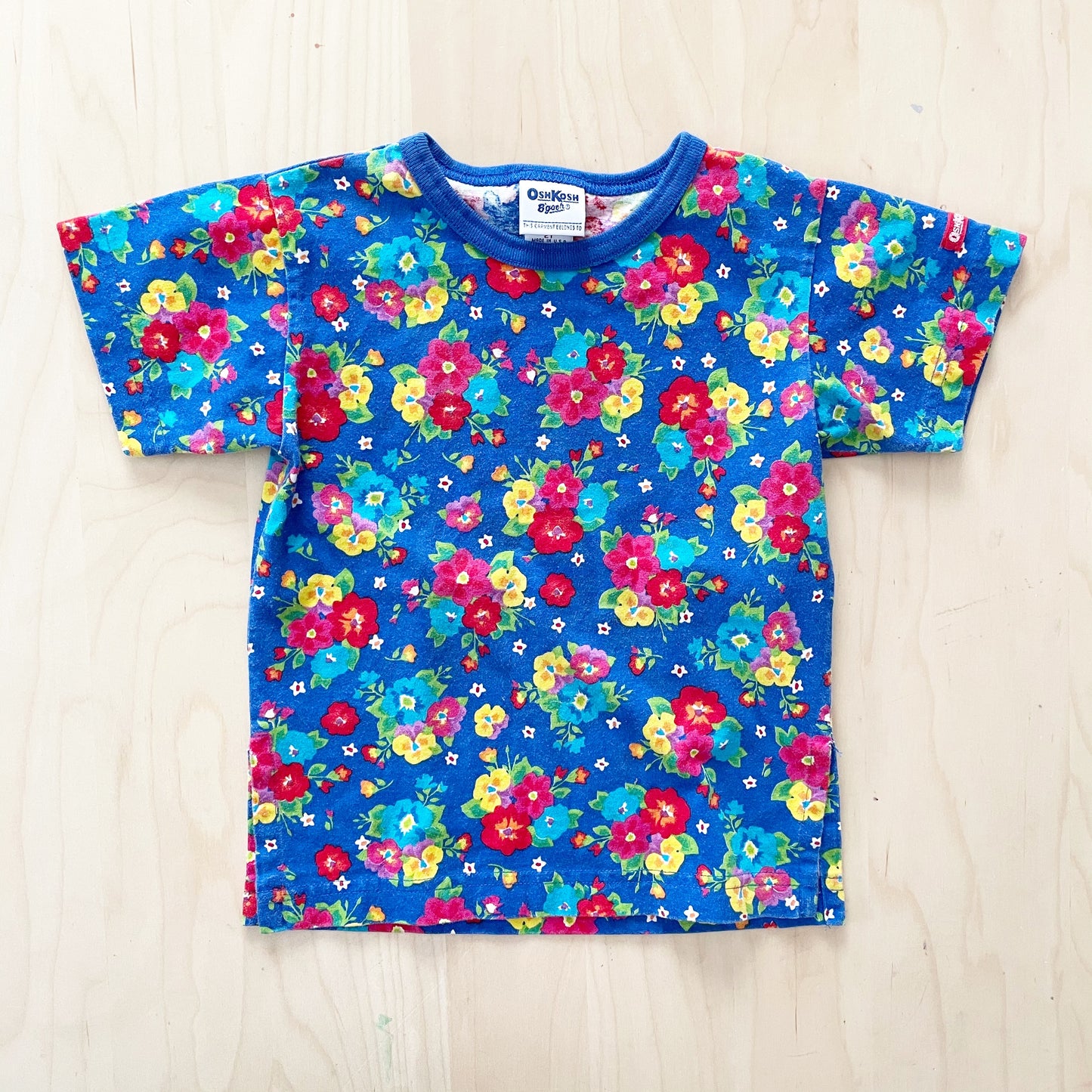 OshKosh Bright Floral Tee - Yellow Clover Vintage Kids Clothes