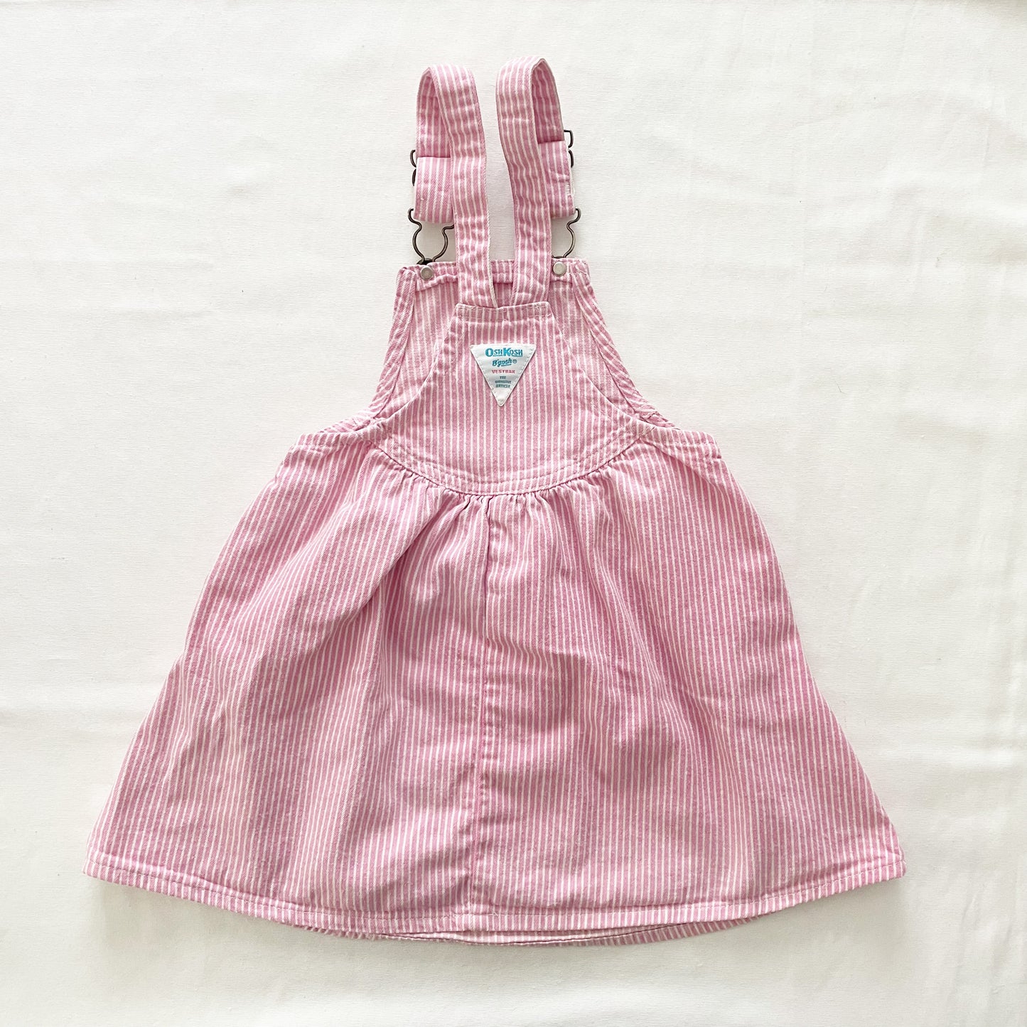 OshKosh Pink Hickory Stripe Scoop Cut Skirtall - Yellow Clover Vintage Kids Clothes
