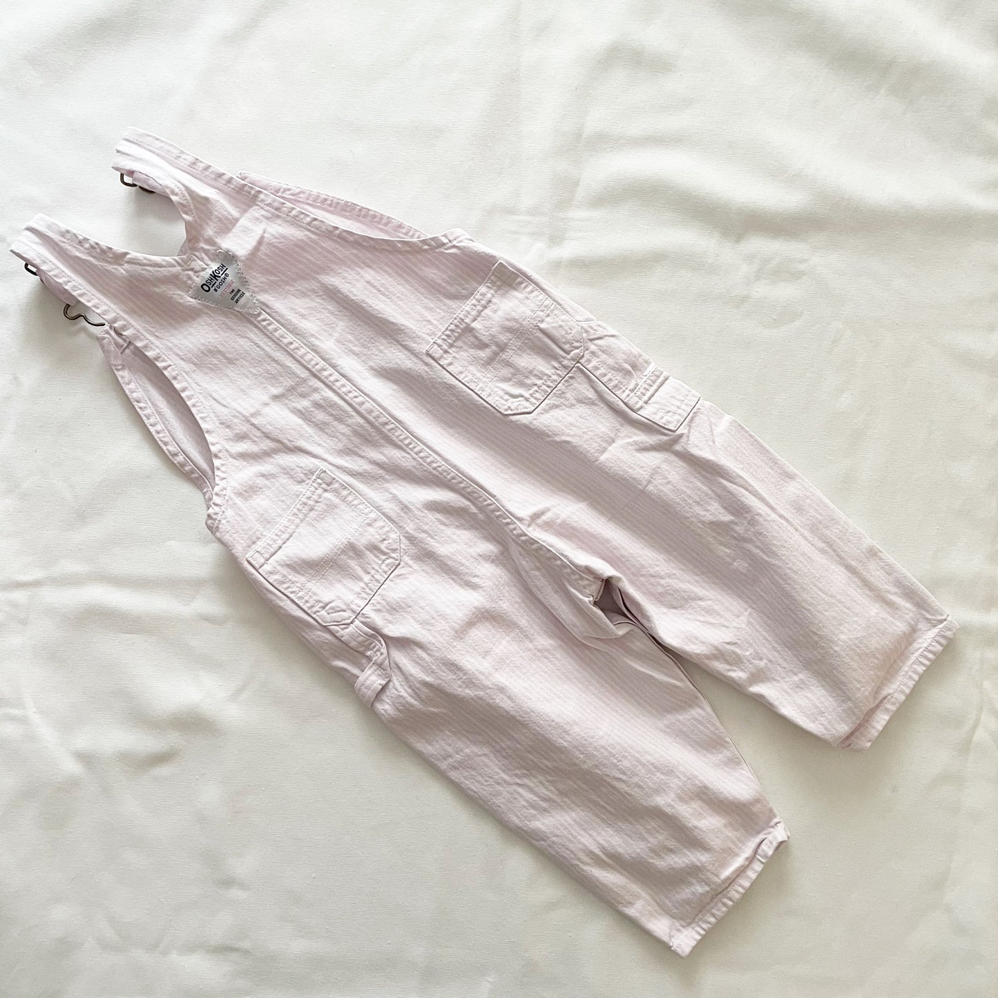 OshKosh Pale Pink Stripe Overalls