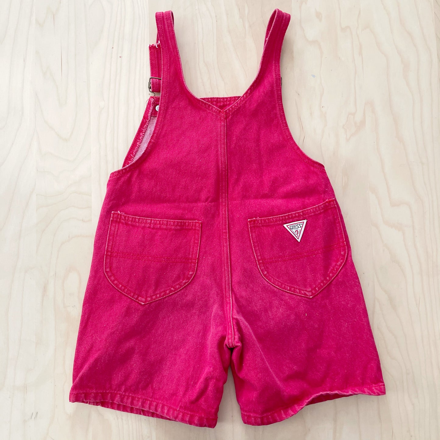 Vintage Guess Red Denim Shortalls - Yellow Clover Vintage Kids Clothes